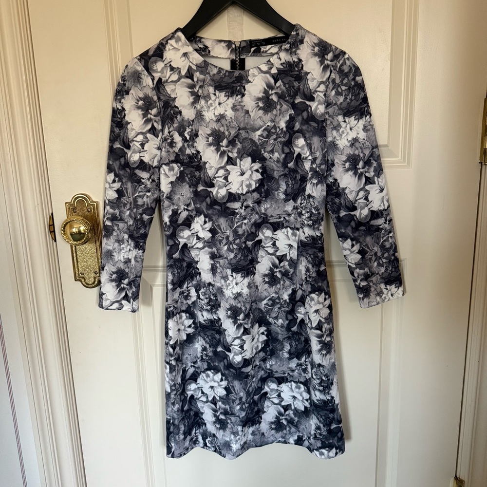 Zara Floral Black and White mini dress